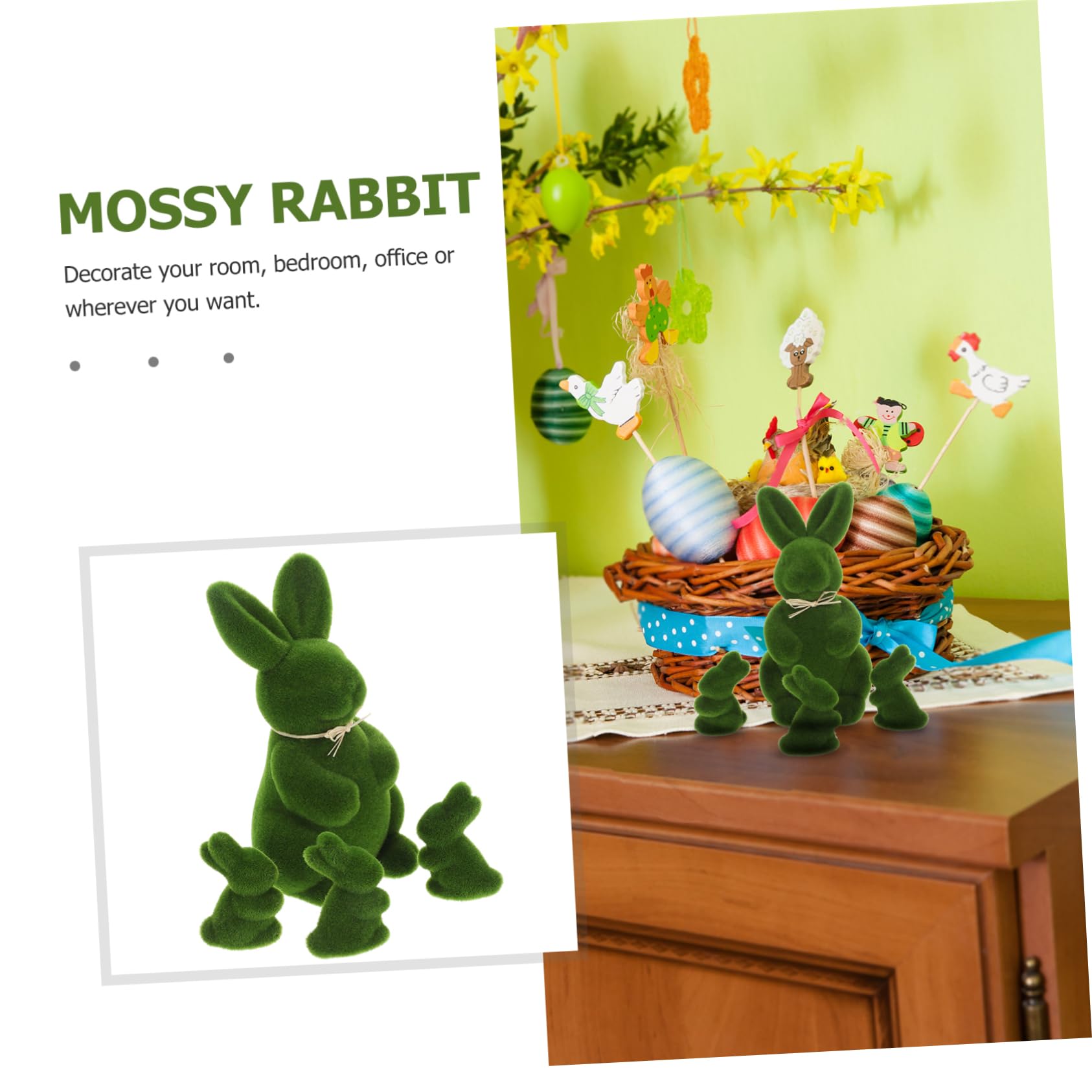 ULTECHNOVO 12pièces Décoration De Pâques Lapin Mousse Simulé pour Bureau Mariage Et Bureau Ornement De Table Adorable pour Salon Et Chambre