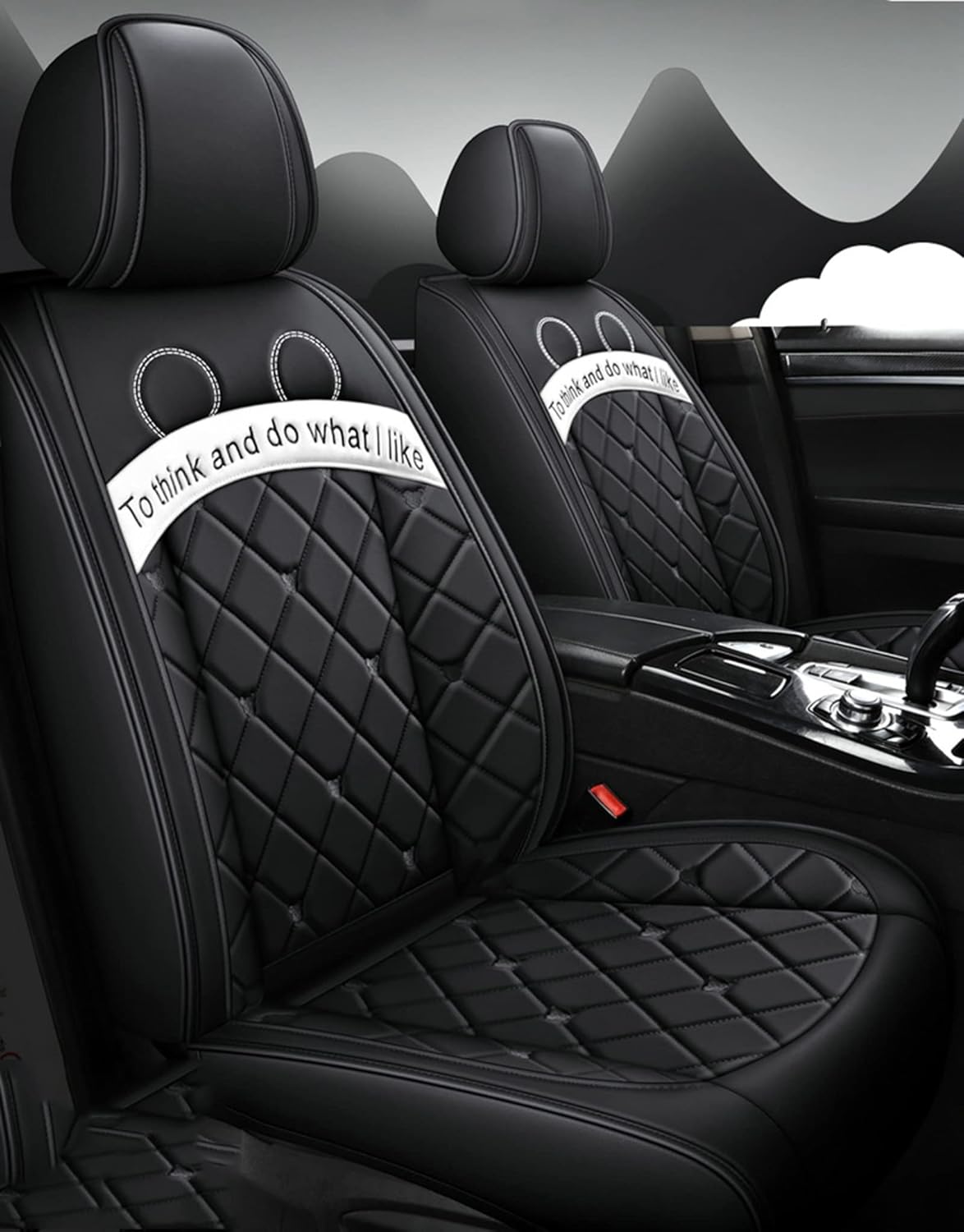 Front Car Seat Covers - Faux Leather Non-Slip Vehicle Cushion Cover, Waterproof Car Seat Protectors Automotive Interior Accessories for Most SUV Cars,D