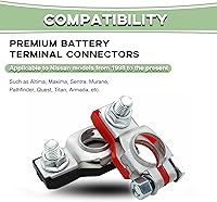 Vista 6 de 1 par de conectores de terminal de batería para Nissan - Compatible con Nissan/Rogue/Maxima/Murano/Sentra, terminales de batería positivos
