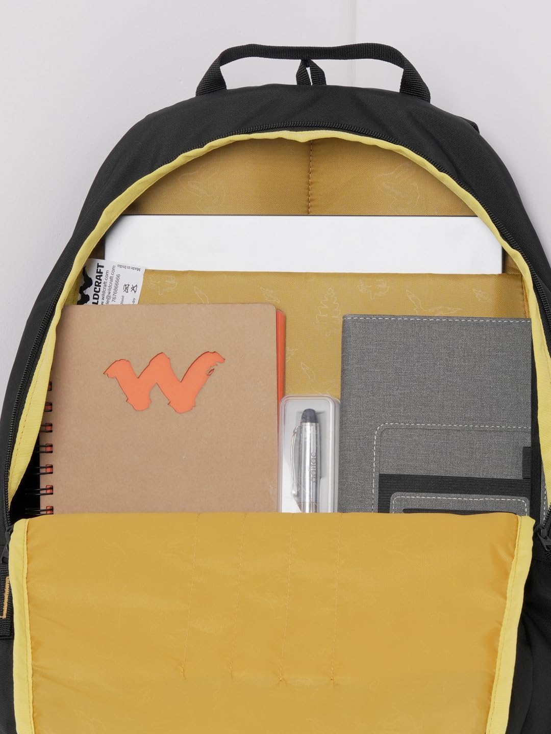 Wildcraft 4x4 Off Road 32L Laptop Backpack for Men & Women Fits 15.6 inch Laptop Padded Shoulder Straps, Multi Compartments, Anti-Theft Zippers College & Office Bag M Black