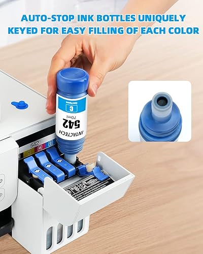 Miniatura 3 de 542 botellas de tinta compatibles de repuesto para impresoras Epson T542 de tinta de ultra alta capacidad para impresoras ET-5800 ET-5850 ET-5880