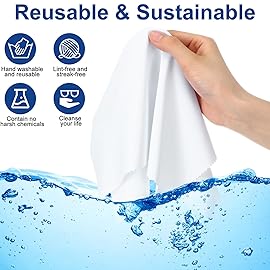 Frienda 12 Pack Large Microfiber Glass Cleaning Cloths 12 x 12 Inch Oversized Eyeglass Sunglasses Cleaning Cloths for Electronics Glasses Screens and Lenses(White)