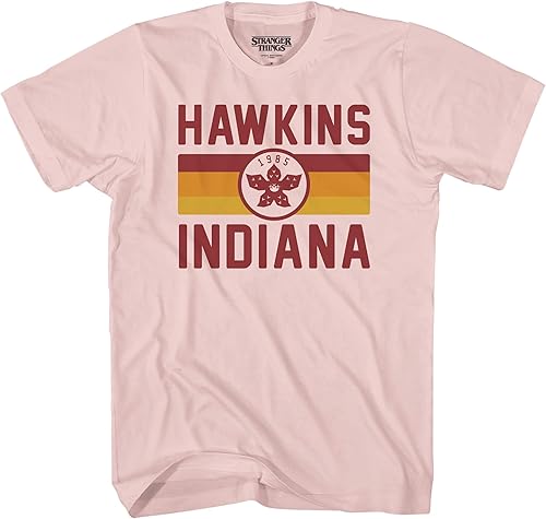 Netflix Camiseta con logotipo de Stranger Things para hombre, Joyce Byers, Jim Hopper, Mike Wheeler y Eleven Tee Stranger Things