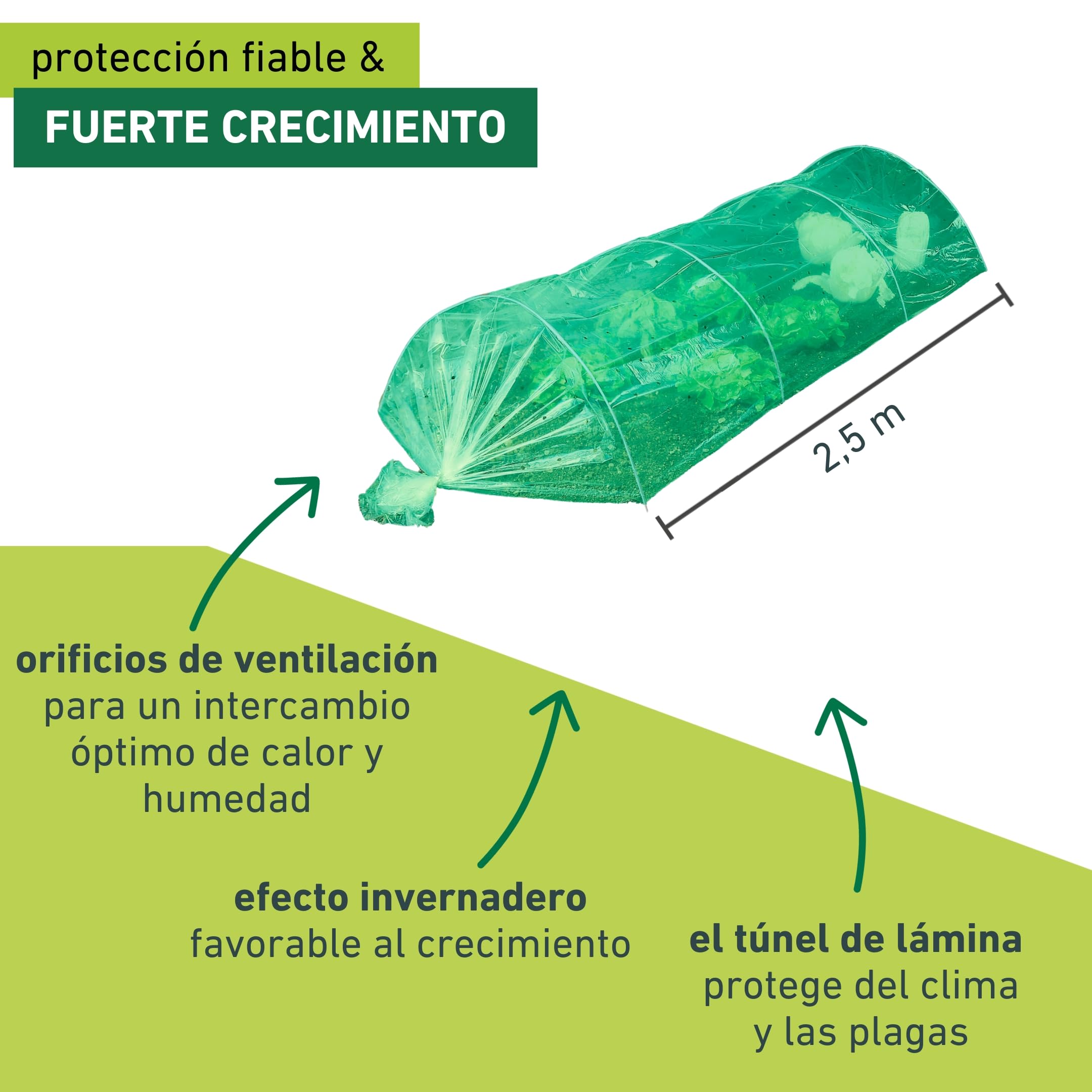 Windhager Túnel de Aluminio para Plantas, Marco frío, Juego Completo, 3,5 m x 1 m, Verde, 06378