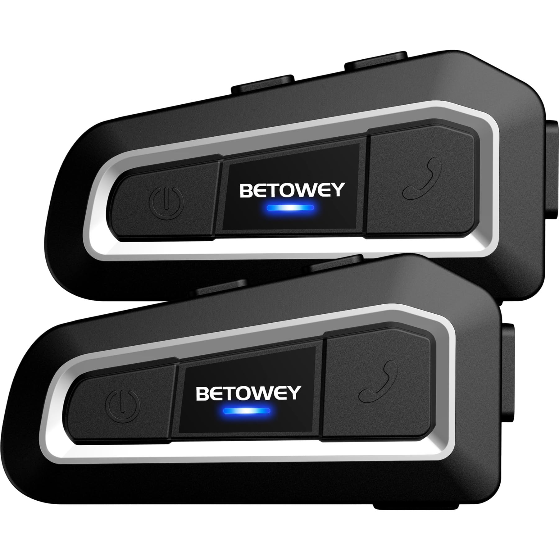 2X Intercomunicador Casco Moto TK-X2 Manos Libres Bluetooth Auriculares Moto Bluetooth 5.0 con FM Radio, Micrófono Duro y Suave, Marcación por Voz, Impermeabilidad