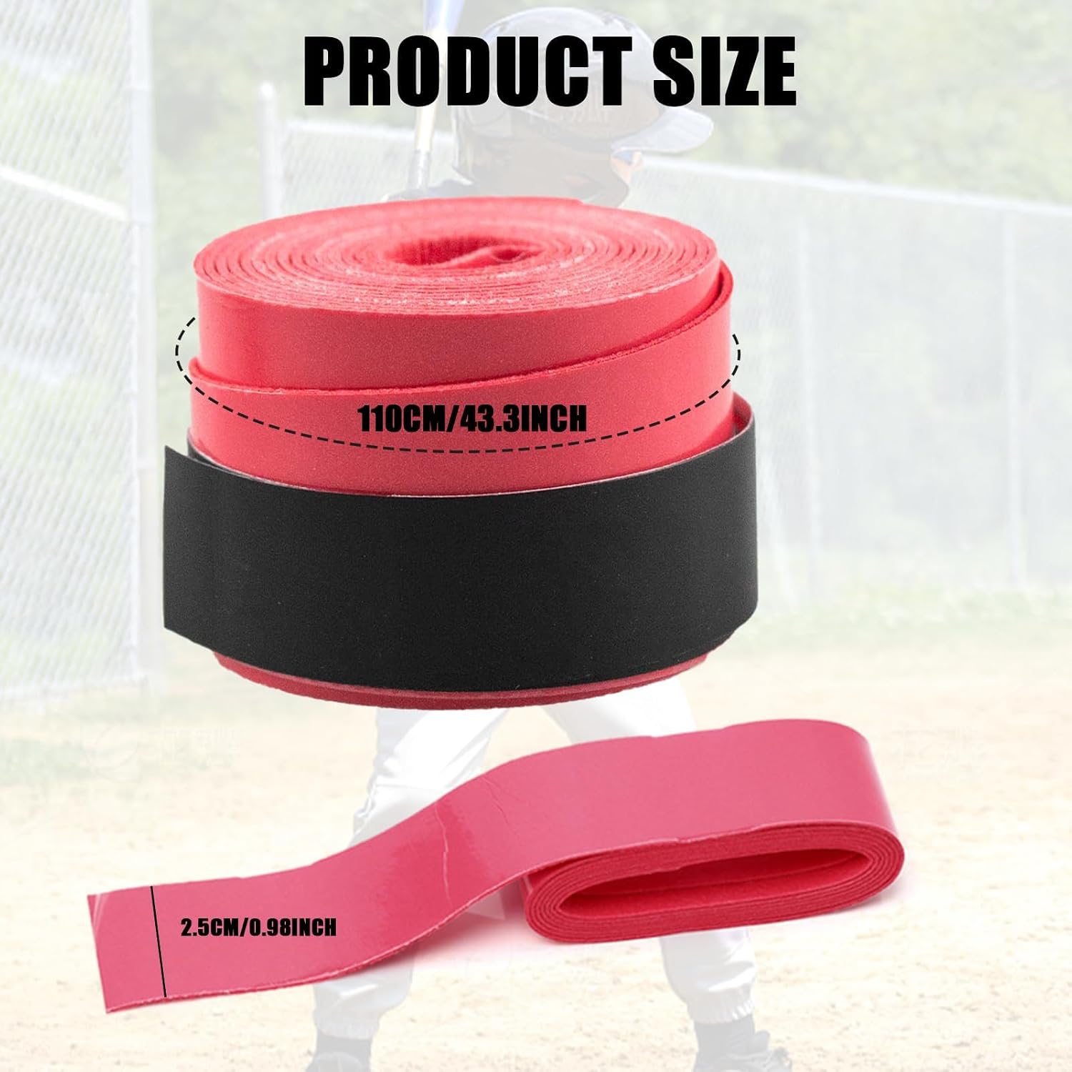 Baseball & Softball Bat Grip Tape - 16 Rolls, 8 Colors, Universal Size, Aluminum & Wooden Bat Wrap