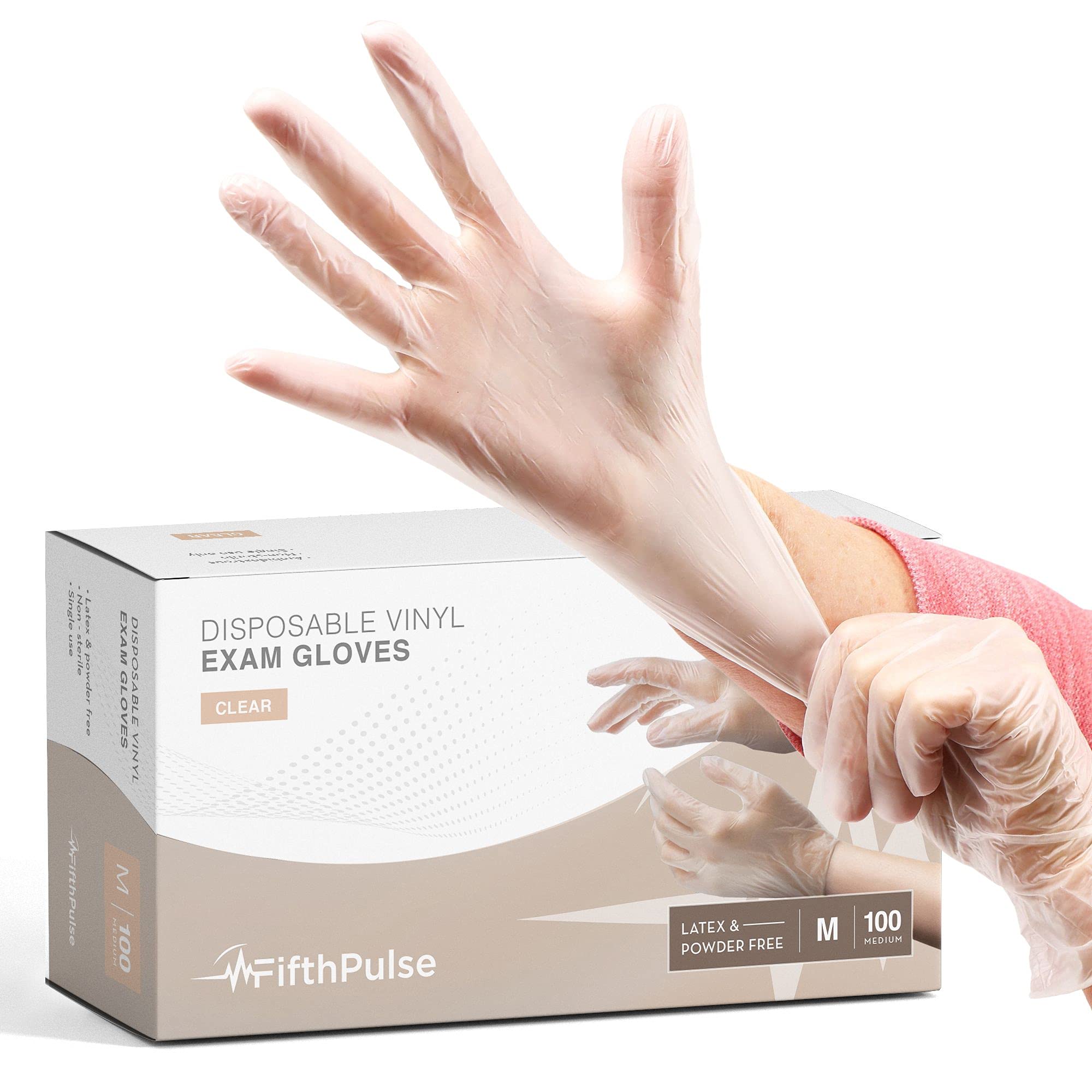 Snapklik.com : Clear Vinyl Disposable Gloves Medium 100 Pack - Latex Free