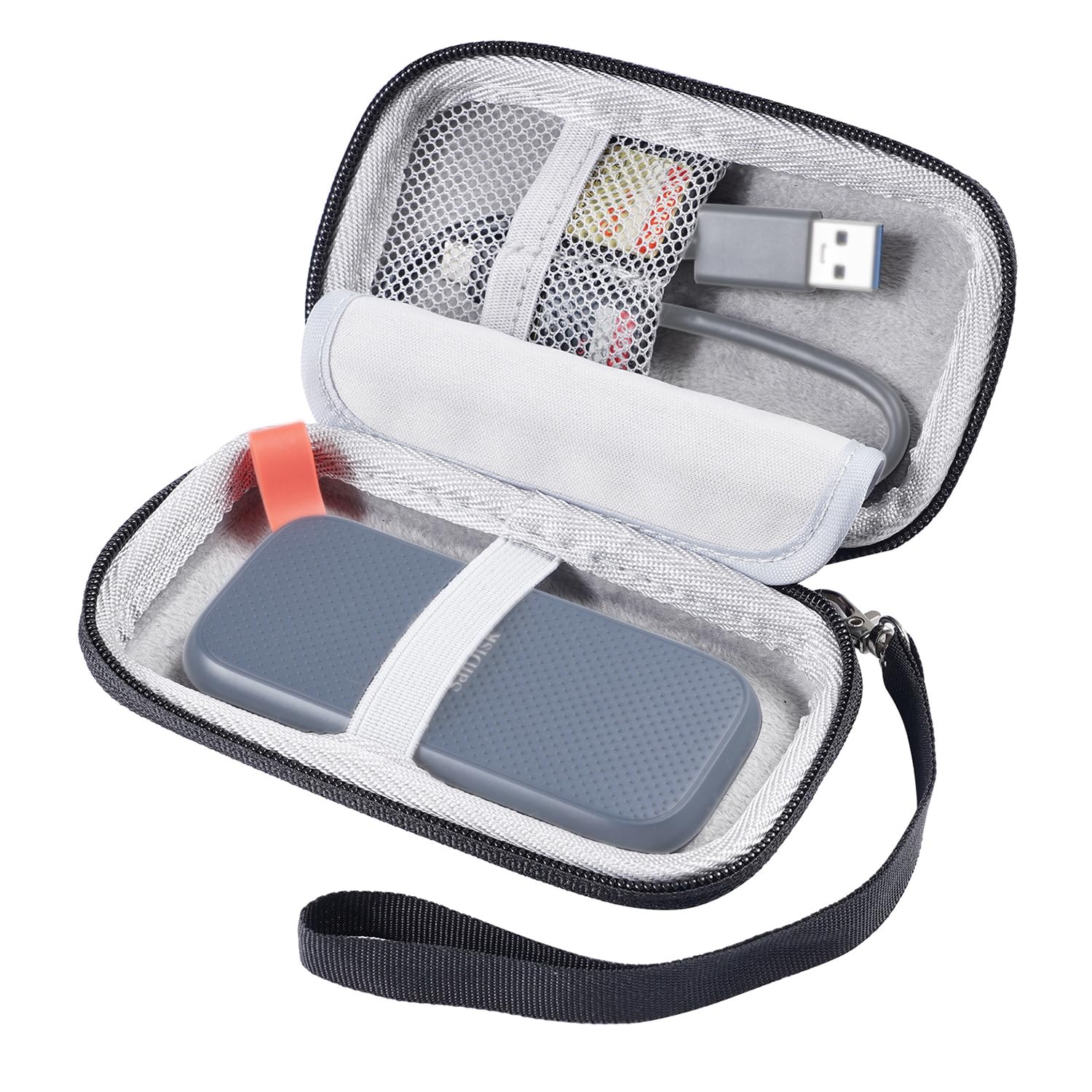 Verilux® Hard Carrying Case Storage Bag for SanDisk 480GB 1TB 2TB 4TB Extreme Pro Portable SSD SDSSDE30 / SDSSDE81 Solid State Drive EVA Shockproof Water Repellent Protective Storage Travel Bag