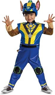 Disguise Toddler Paw Patrol Chase Deluxe Costume, Official Paw Patrol Movie 3 Dino Costume Outfit for Halloween Dress Up