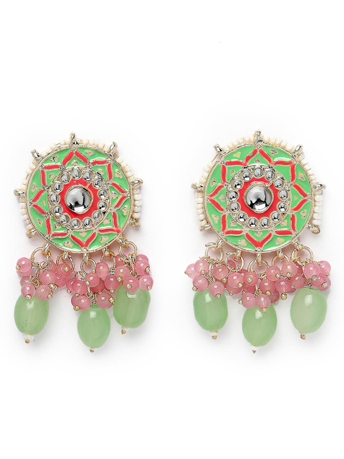 Studio Sukkhi Charming Gold Plated Pink & Mint Green Meenakari Stud Earrings For Women And Girls (E105758) (B0CPLZHM84) Amazon Price History, Amazon Price Tracker