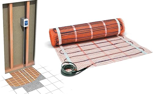 Miniatura 3 de SunTouch TapeMat - Alfombrilla eléctrica para calefacción debajo del suelo para 120V, 2.0 x 30.0 pies (60.0 pies cuadrados), naranja