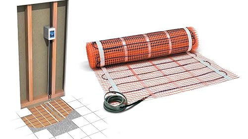 Miniatura 2 de SunTouch TapeMat - Alfombrilla eléctrica para calefacción debajo del suelo para 120V, 2.0 x 30.0 pies (60.0 pies cuadrados), naranja