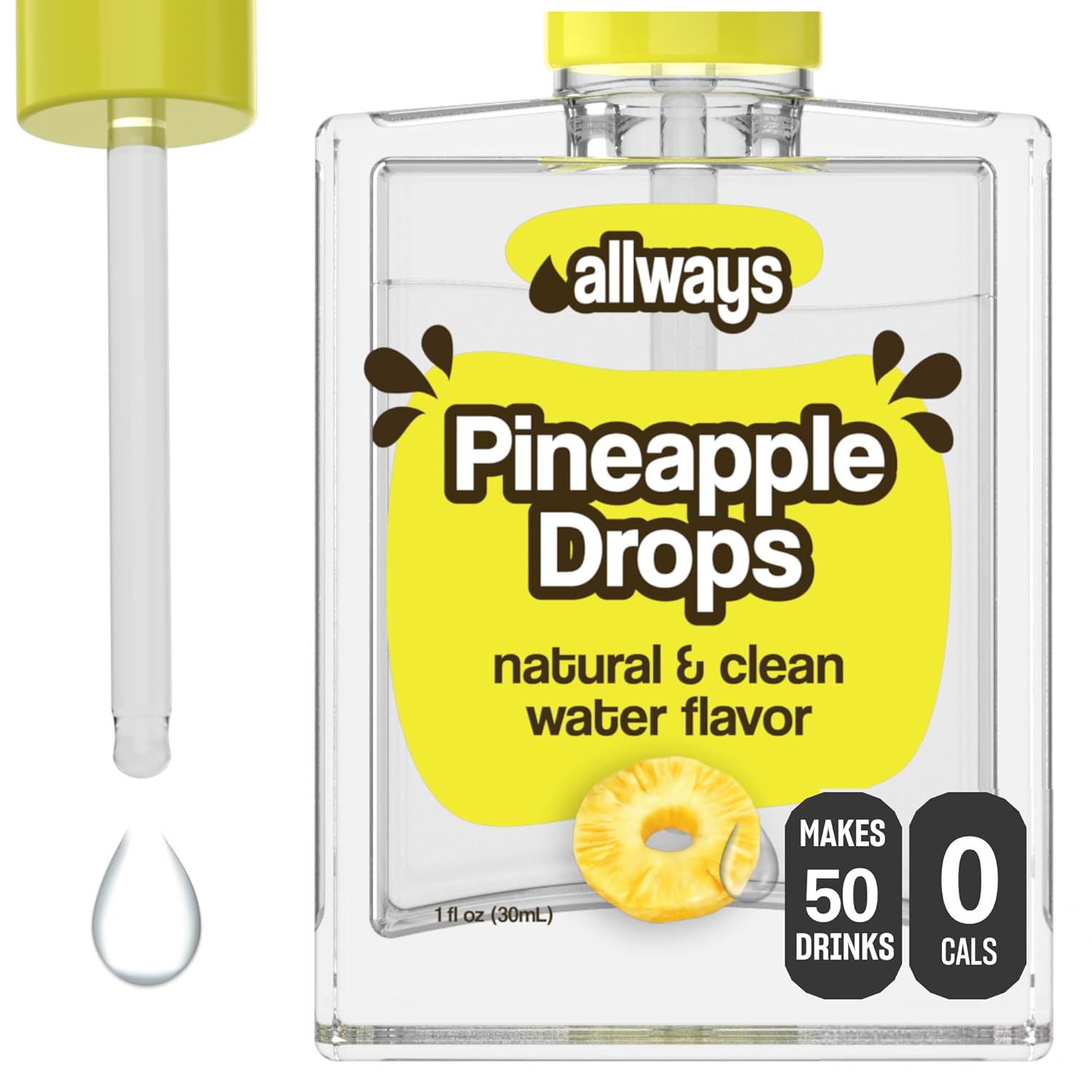Allways Drops, Liquid Water Enhancer Drink Mix, Natural