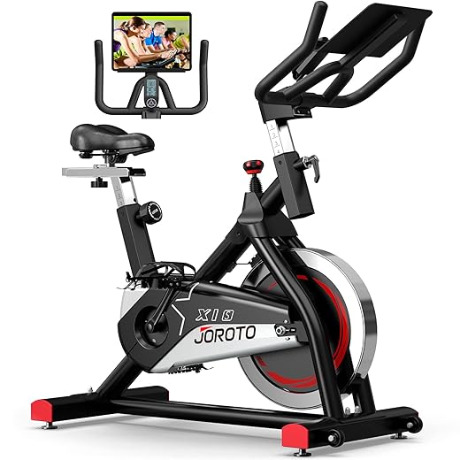 JOROTO Indoor Cycling Bike Exercise Bike with 35 pounds Flywheel and 10.2 inch Large Ipad Holder (Chain Drive)