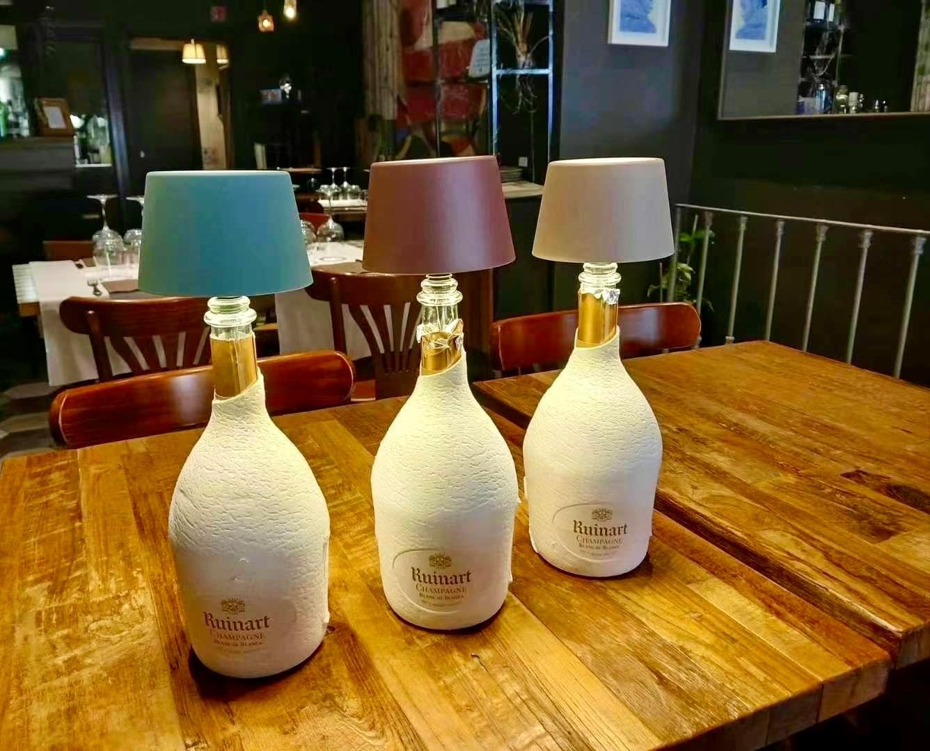 Lampada da tappo LED,lampada bottiglia ricaricabile,impermeabile IP54, lampada scrivania senza fili e dimmerabile, lampada da tavolo 3 colori luce calda,luce fredda,luce naturale (ROSA DORATO)