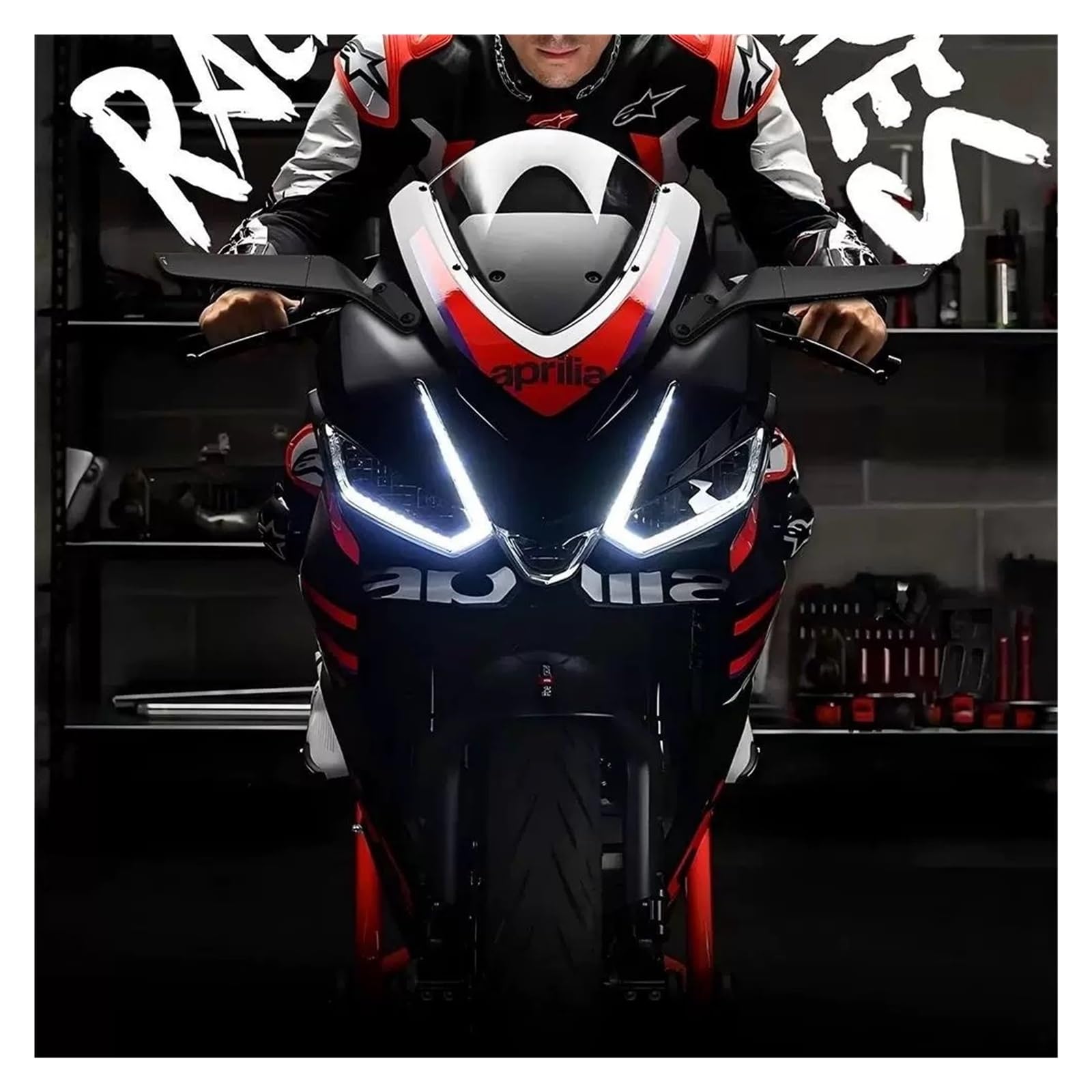 Specchietti Stealth For Moto, Compatibili Con Aprilia RS 457, RS457 2024- Accessori Specchietto Laterale Regolabile For APRILIA 457RS 457 RS Ala Fissa