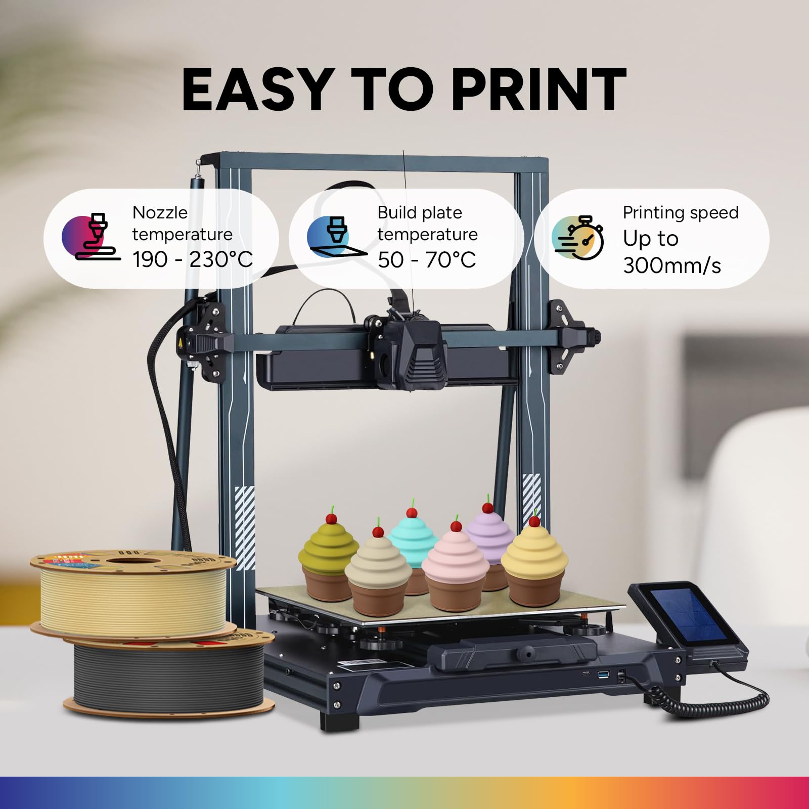 OVERTURE Filamento Matte PLA 1.75mm, 1kg Bobina (2.2lbs) Opaco PLA Filamenti per Stampante 3D, Neatly Wound Filamento Precisione Dimensionale +/- 0.02 mm, Matte Giallo Burro