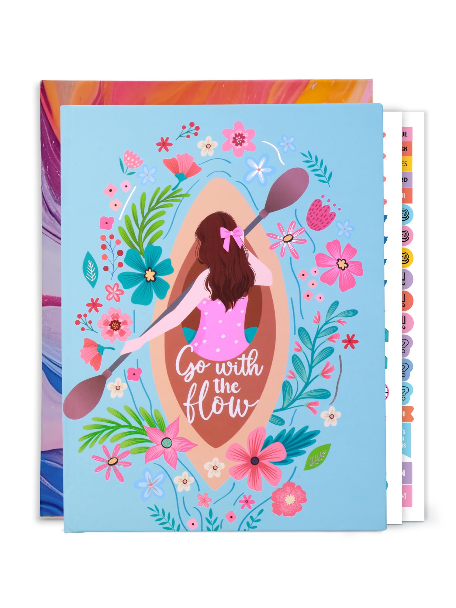 DOODLE B5 Undated Yearly Planner - Start Anytime of the Year | 208 Pages | 12 Monthly Planners | 16 Activity Pages | 240 Sticker | 4 Notecards | 4 Quote Cards - (Flowing Thoughts)