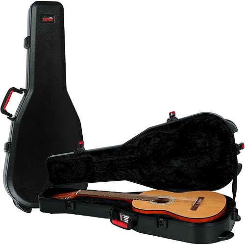 Gator Cases Molded Flight Case for Classical Style Acoustic Guitars with TSA Approved Locking Latch, (GTSA-GTRCLASS)