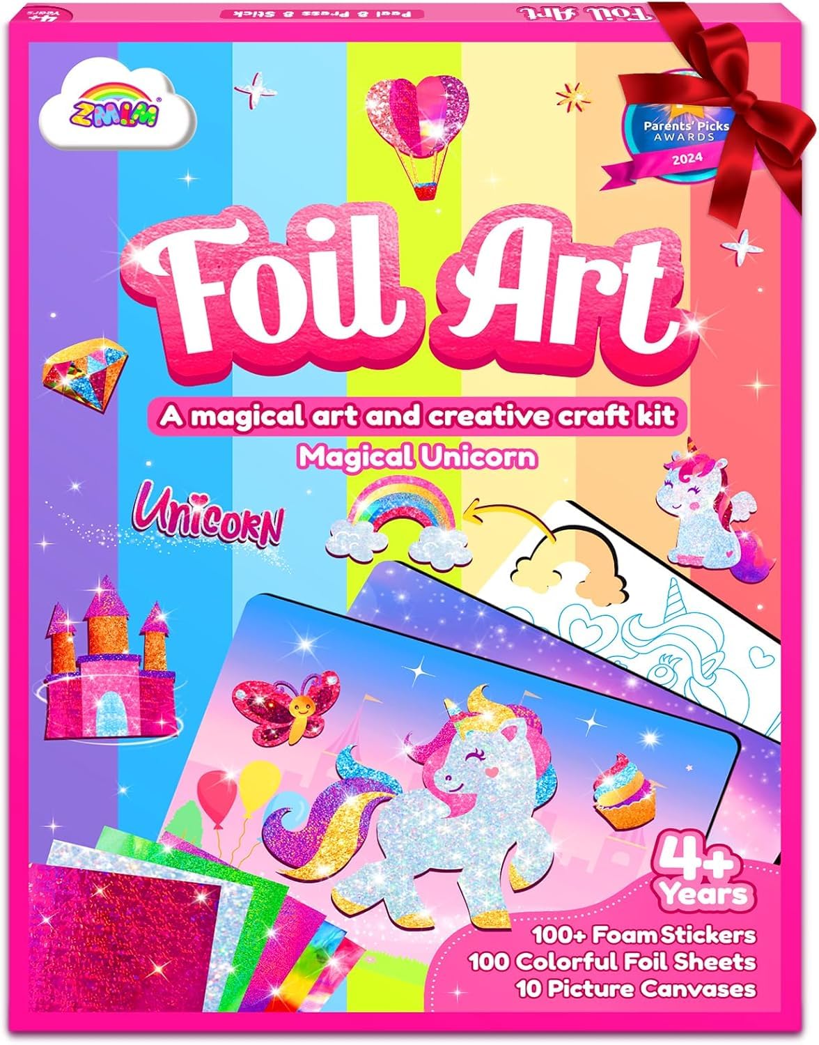 ZMLM Foil Art Kit for Kids - Arts Crafts Fun Mess Free Activity, Gifts for Ages 4 5 6 7 8 9 Girls Boys, Crafts for Kids Creative Birthday Easter Basket Stuffers Gifts Toys (Unicorn)