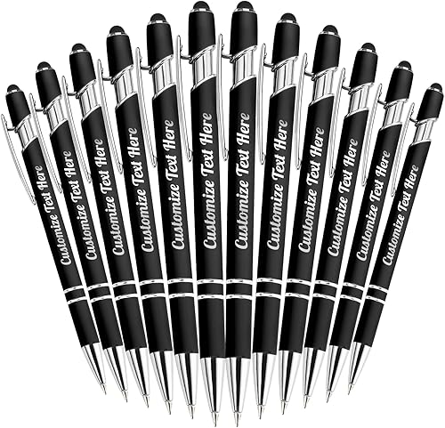 Miniatura 102 de Hasta 500 bolígrafos personalizados a granel con logotipo de mensaje de nombre comercial, bolígrafos grabados personalizados con lápiz óptico