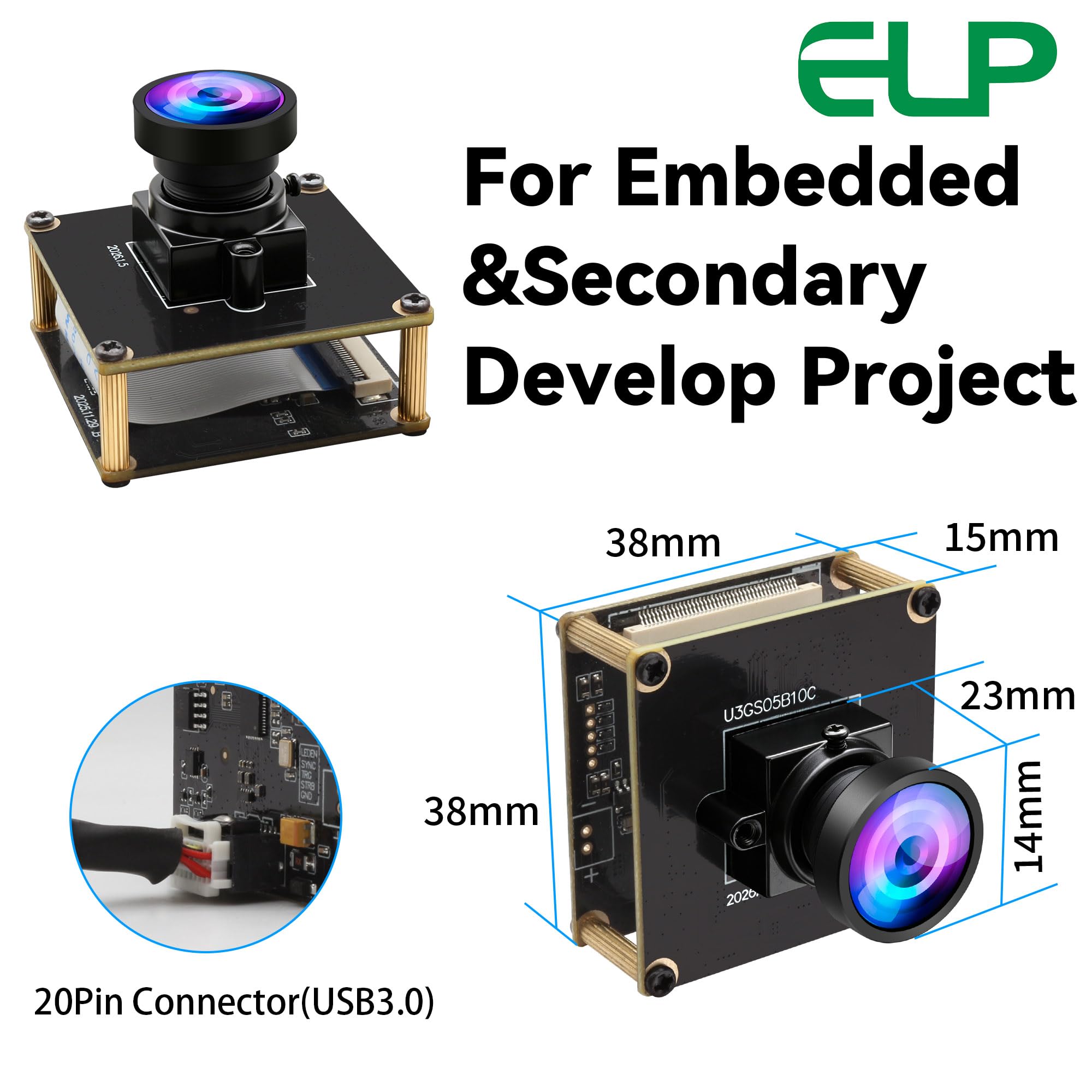 【定価約15000円・新品】ELP グローバルシャッター USB3.0カメラ Amazon.co.jp: ELP グローバルシャッター USB3.0 カメラモジュール 5mp