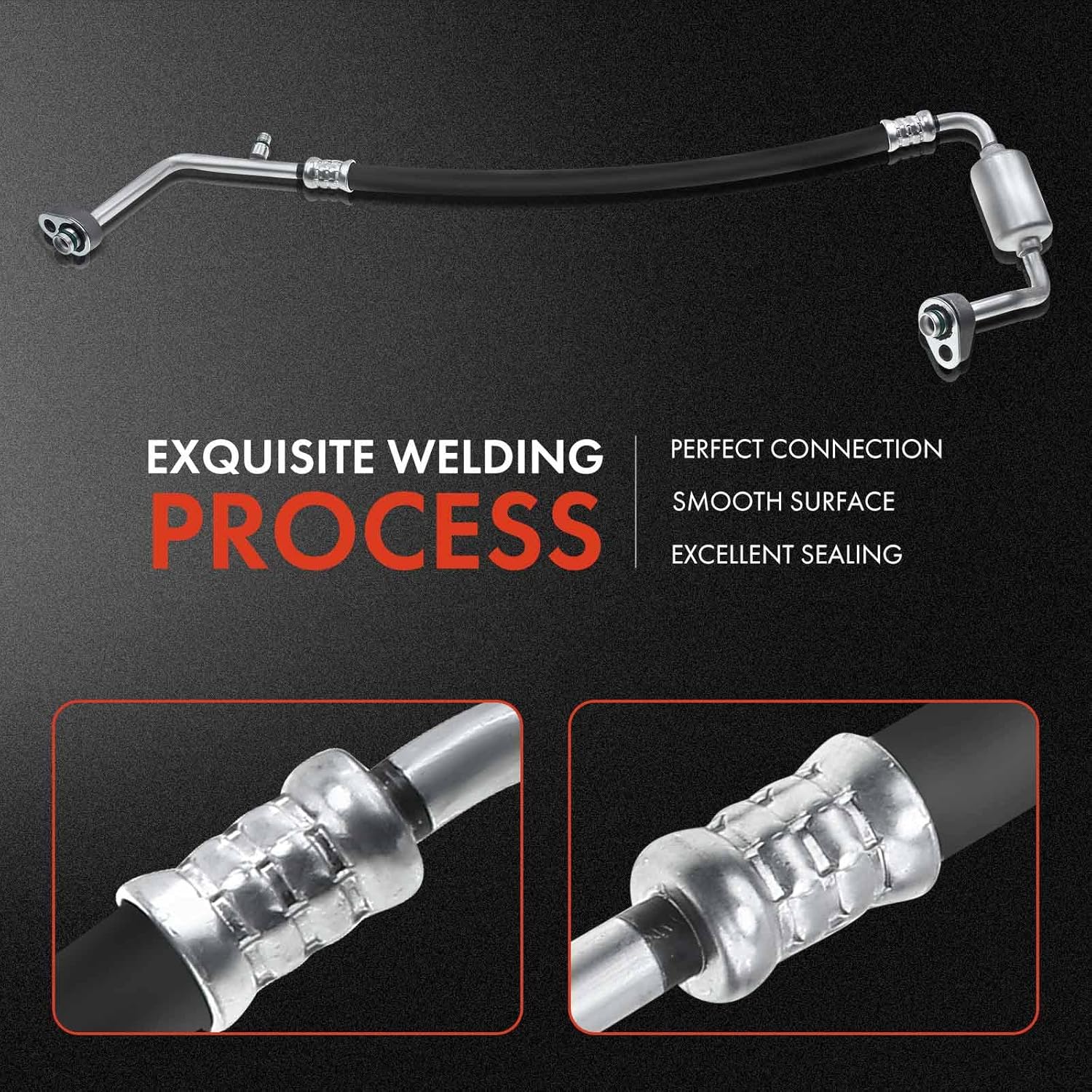 A-Premium A/C Discharge Line Hose Assembly Compatible with Ford Mustang, 2011 2012 2013 2014, 5.0L 5.4L, with Accumulator, Compressor to Condenser