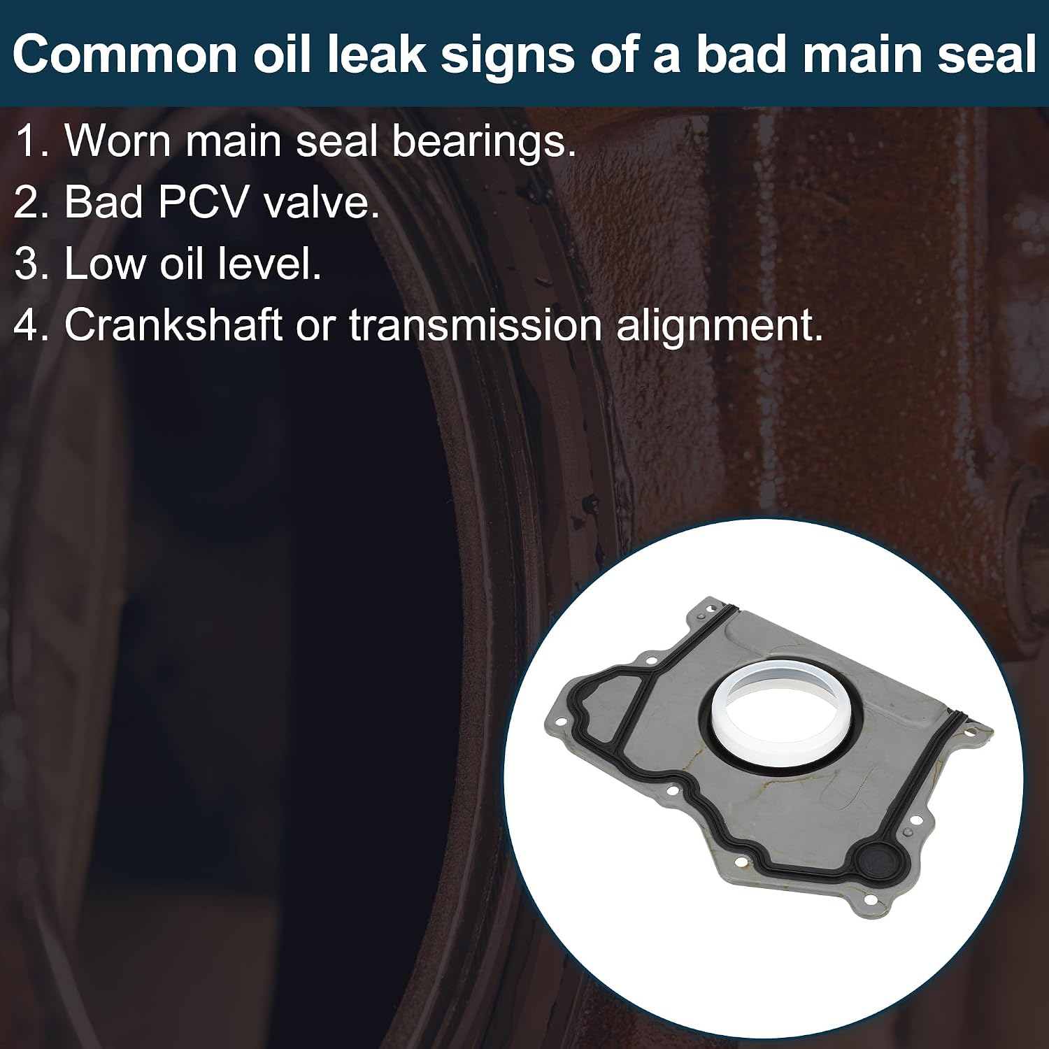 Crankshaft Oil Seal with Flange for Jeep Cherokee No.68223854AA Rear Main Seal 1 Pc