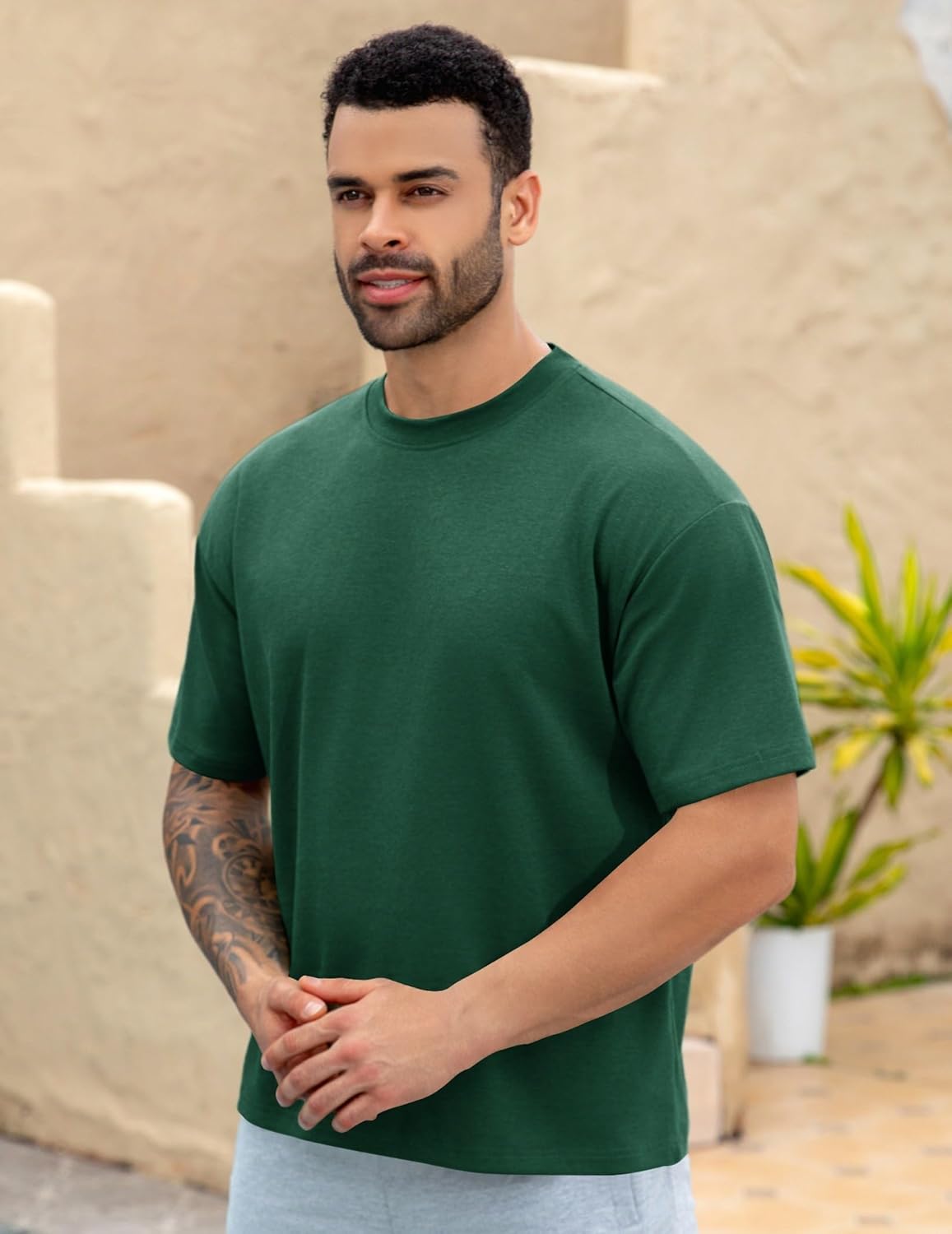 Men's Casual Oversized Tshirts Workout Short Sleeve T-Shirt Dry Fit Lightweight Crewneck Tee Tops - Image 4