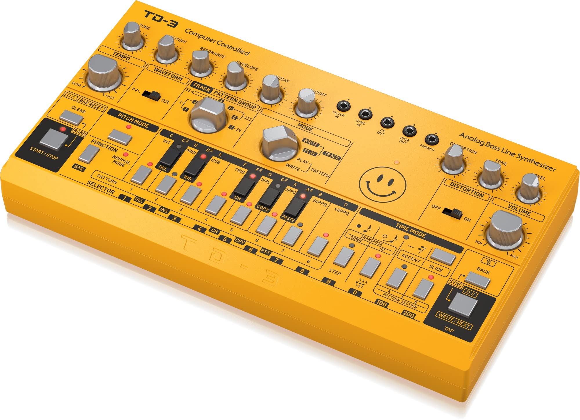 Behringer Td-3-Am Synthétiseurs de Basse Analogique avec Vco, Vcf, Séquenceur 16 Pas, Effets de Distorsion et Jusqu'à 16 Voix de Polyphonie en Poly Chain