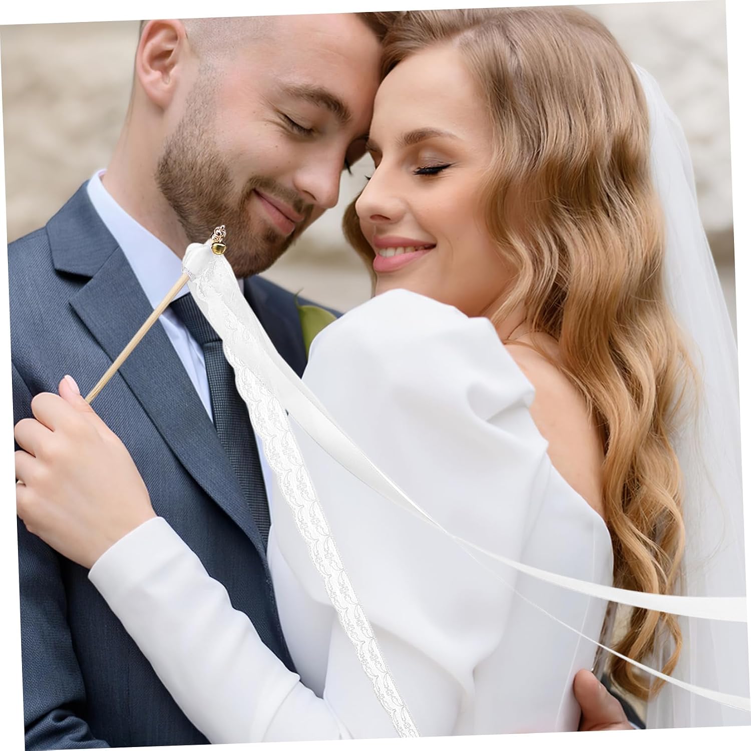 Uonlytech 20Pcs Wedding Ribbon Streamer Wands with Bells Decorative Fairy Wands for Send Offs Versatile Party Favors for Weddings Birthdays and Celebrations
