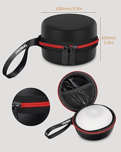 Miniatura 2 de PRUNUS Máquina portátil de ruido blanco con luz nocturna+estuche de viaje, para adultos y bebés sueño reparador profundo-blanco