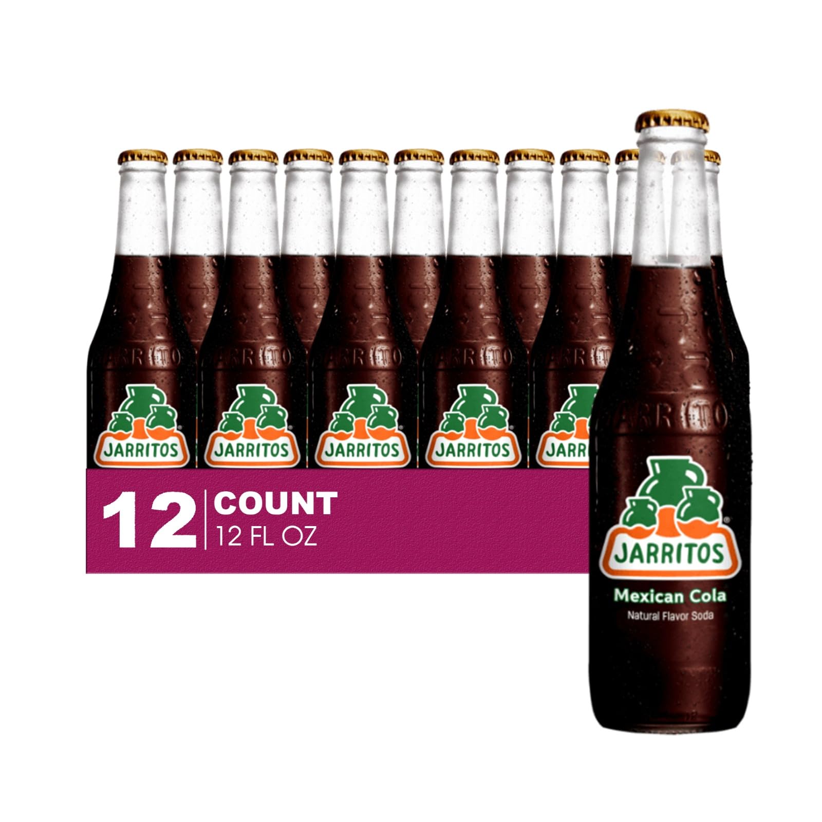 Jarritos 12-Pack of Mexican Cola Mexican Soft Drink Glass Bottle 12 fl oz Made with 100% Natural Sugar