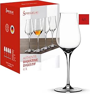 Spiegelau Digestif Gläser 170 ml, 4 Stück, Authentis, 4400170, Schnapsgläser mit Stiel aus Kristallglas, Likörgläser spülmaschinenfest
