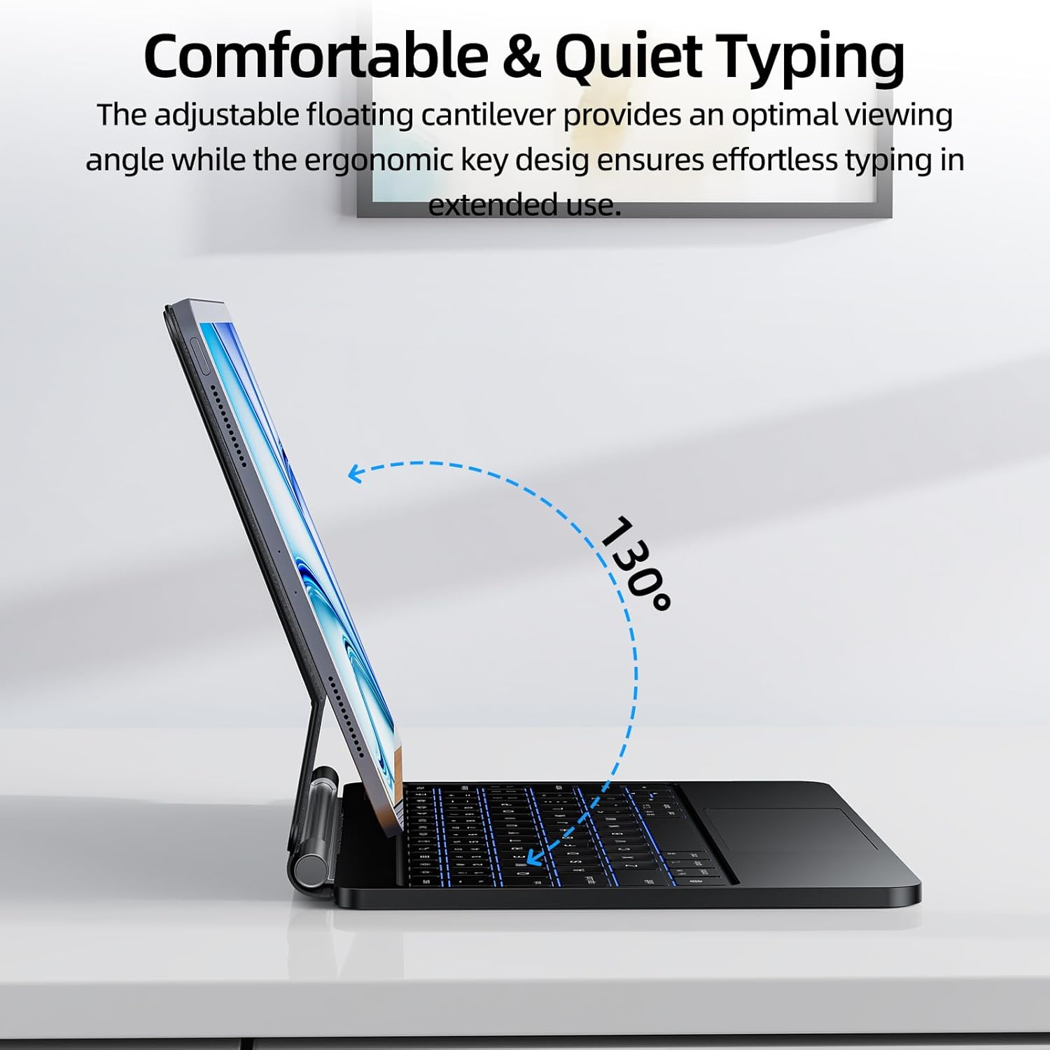BETTDOW Capa com Teclado e Trackpad para iPad iPad Air 11 inch M3 2025/Air 6ª 11 polegadas M2 2024/iPad Air 4th/5th 10.9 inch & iPad Pro 11 inch (4th/3rd/2nd/1st Gen),Teclado de seis linhas