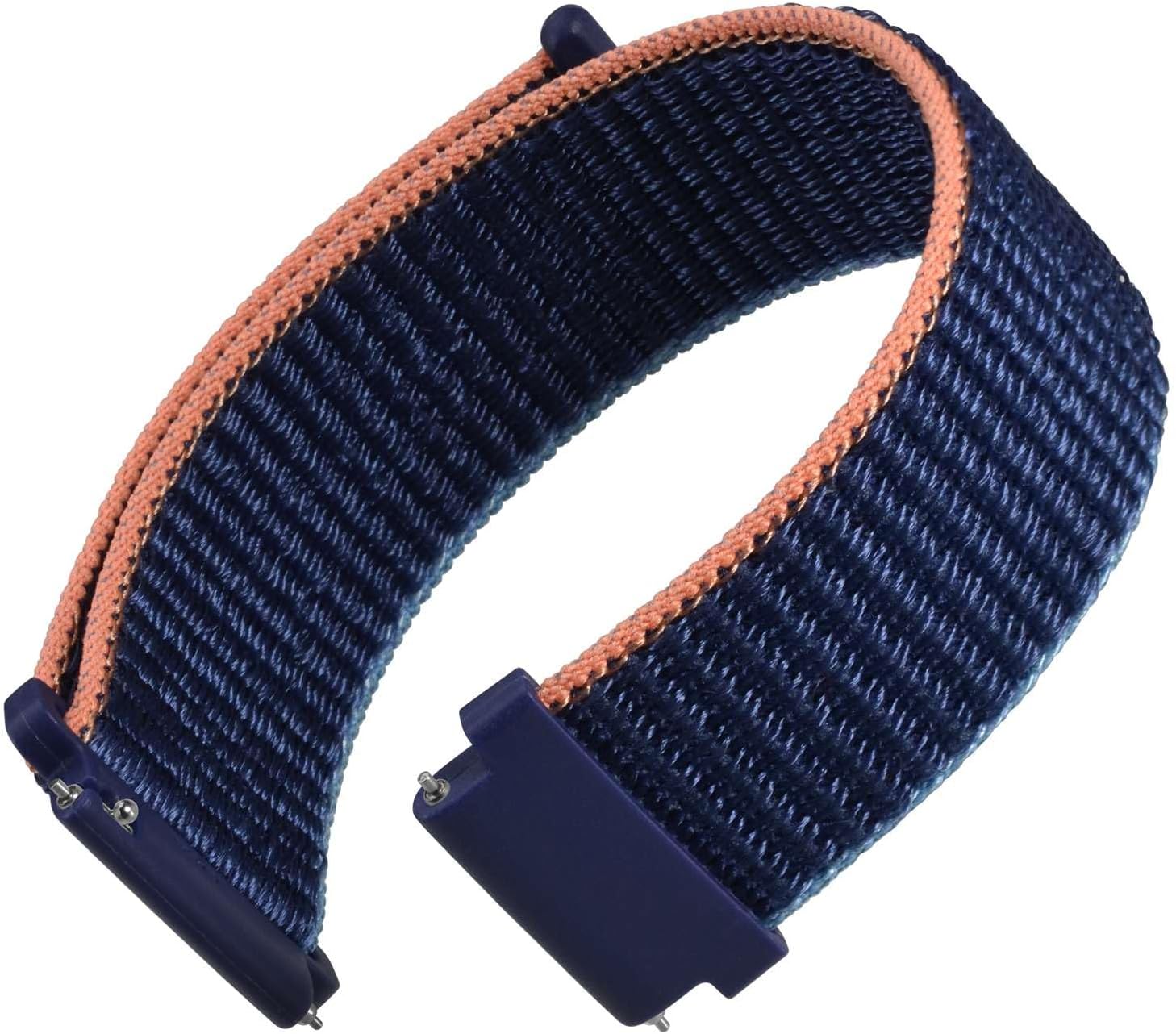 WOCCI 18mm Adjustable Nylon Watch Band, Quick Release Sport Loop Strap (Navy Blue)