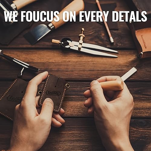 Miniatura 6 de KeyUnity Funda de cuero EDC organizador de bolsillo cosido a mano