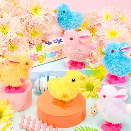 Miniatura 2 de Tagitary Juguete de conejo y pollo saltador, juguete de peluche de conejo y pollo para niños pequeños, cesta de caza de huevos de Pascua, regalos de