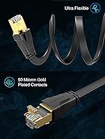 Vista 7 de BlueRigger Cable Ethernet plano CAT8 – 35 pies (40 Gbps, 2000 MHz, RJ45) CAT 8 Cable de conexión LAN de red de Internet de alta velocidad