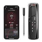 ThermoPro TempPro 150M Wireless Meat Thermometer Grilling，Bluetooth Meat Thermometer with Temperature Alarm，Digital Cooking Thermometer Oven，Grill，Kitchen，BBQ，Smoker & Air Fryers，Black，150M Range