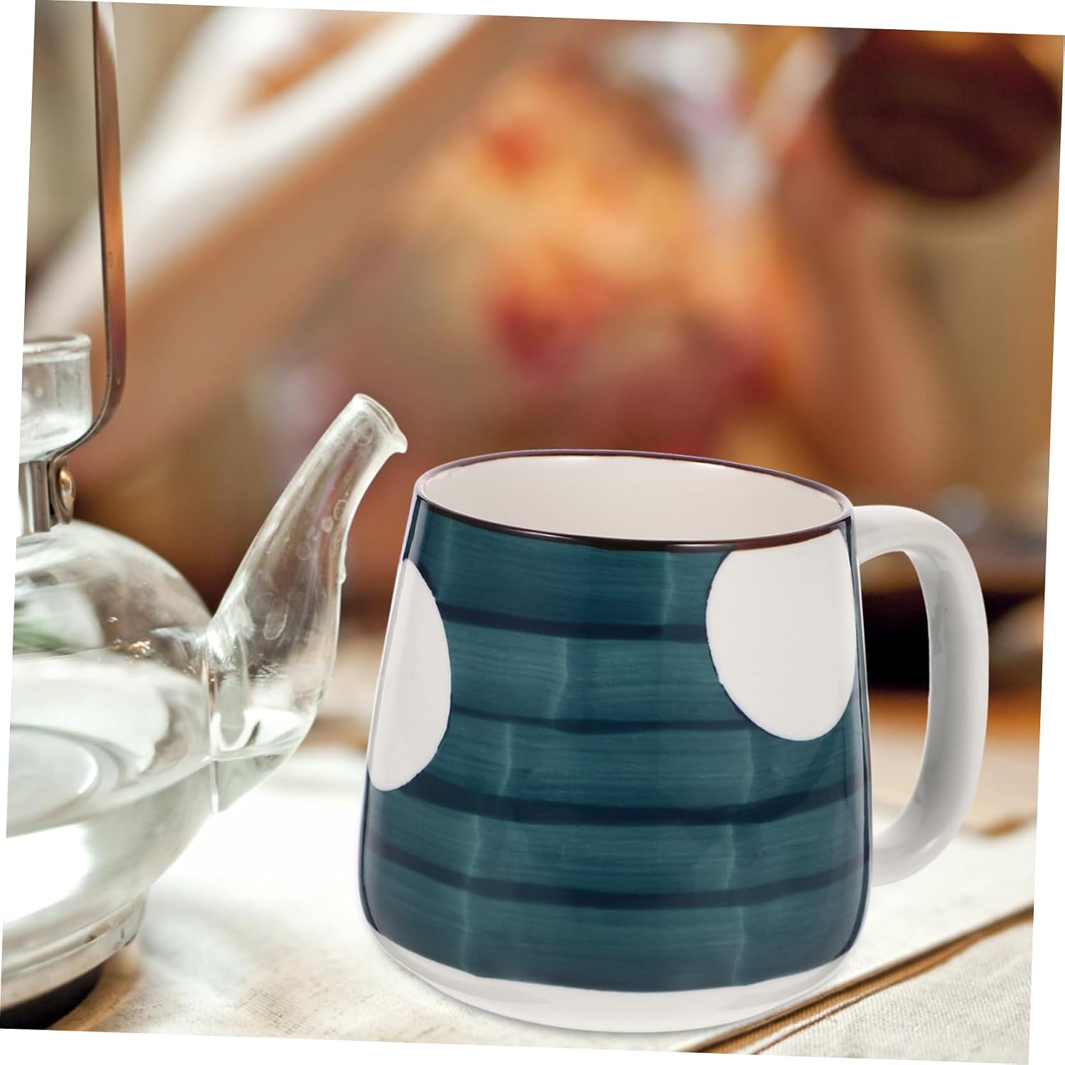 Mikinona Japanese Style Hand-Painted Ceramic Mug Decorative Water Cup for Home and Office 12 oz Latte and Cappuccino Mug Glazed Finish