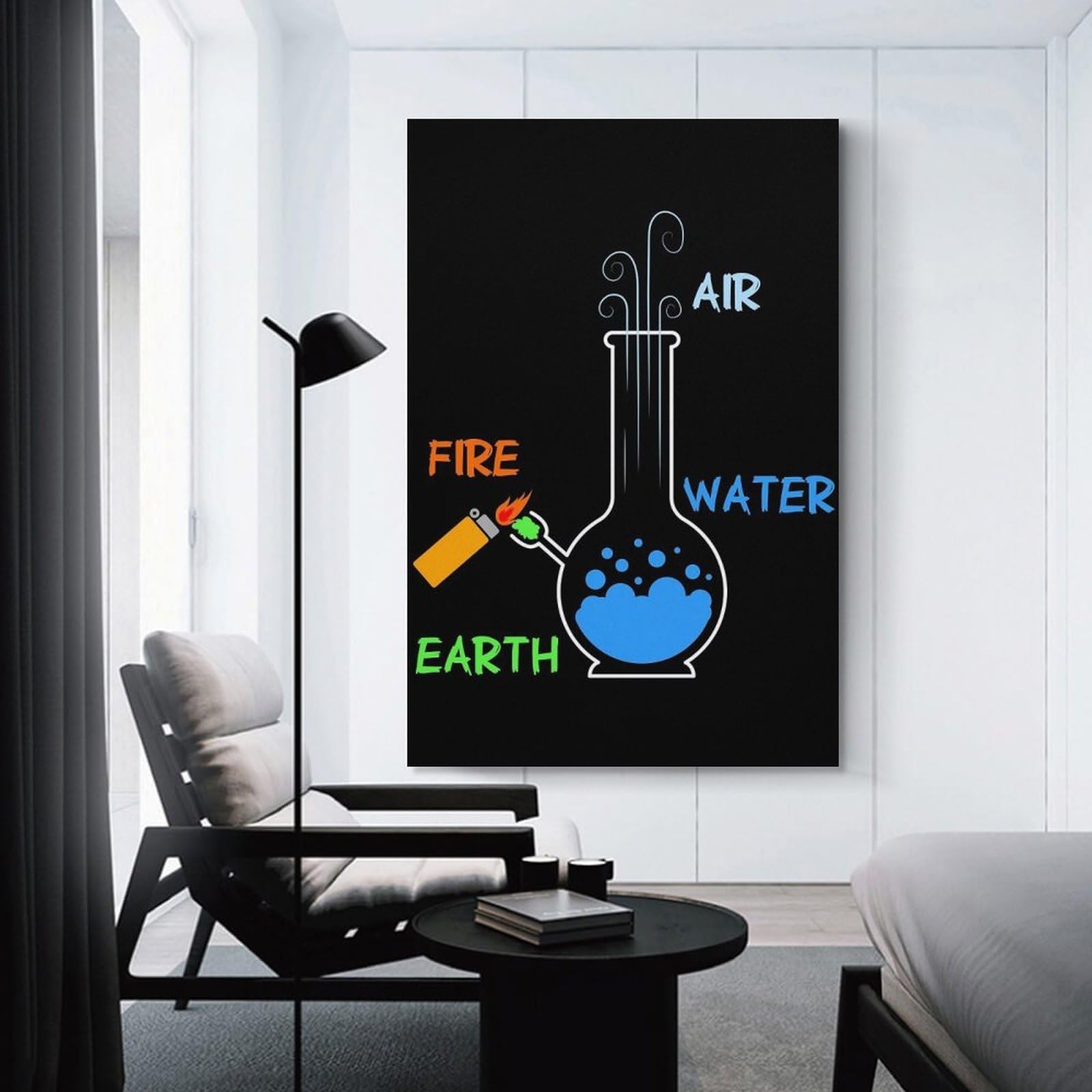 Junmoney Marijuana Weed Smoker Canvas Wall Decor, 24x36inch(60x90cm), for Home Lounge, Bedroom Or Reading Nook, Modern Wall Decor for Cosy Interiors