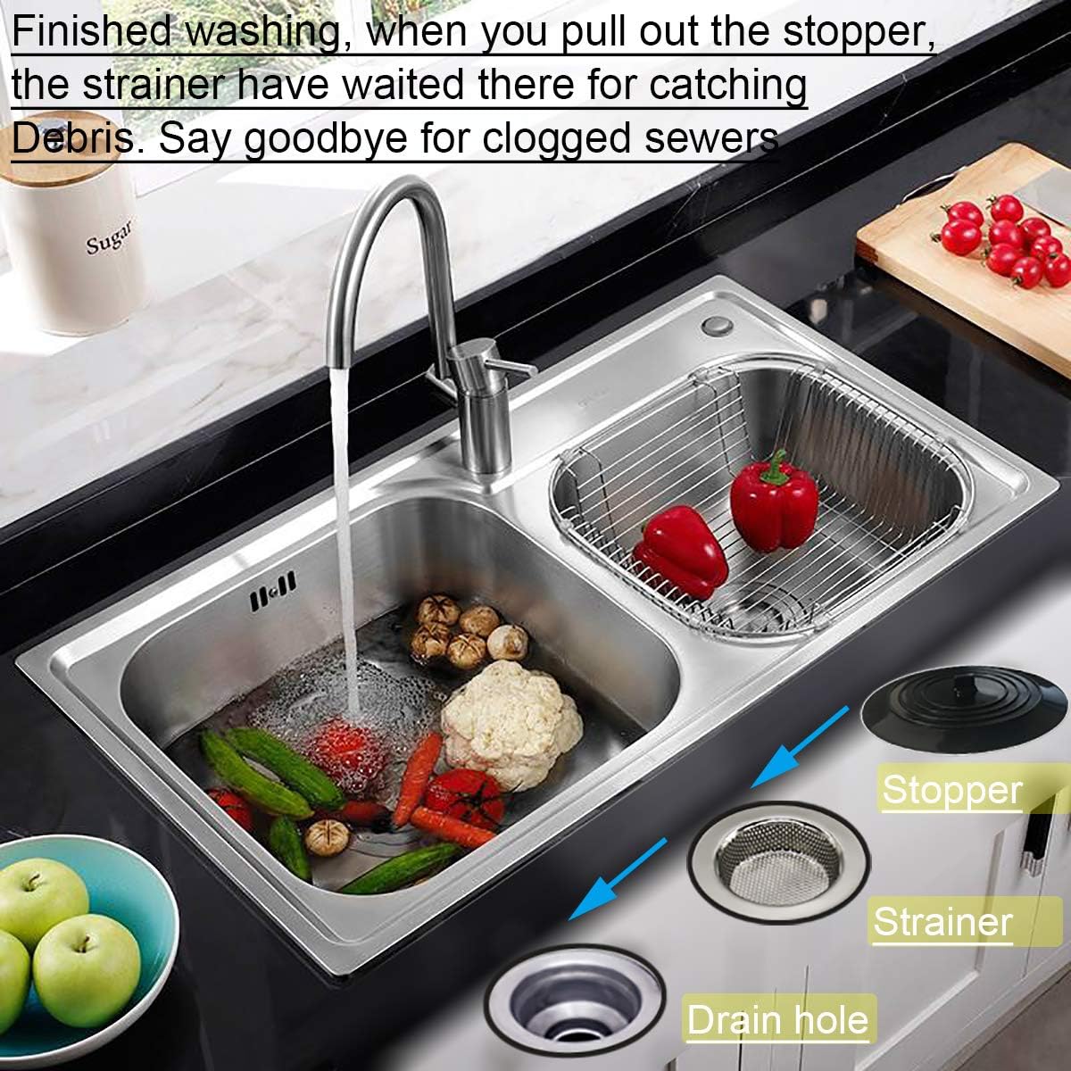 Kitchen Sink Strainers, Sink Drain , Sink Basket Strainer, 4