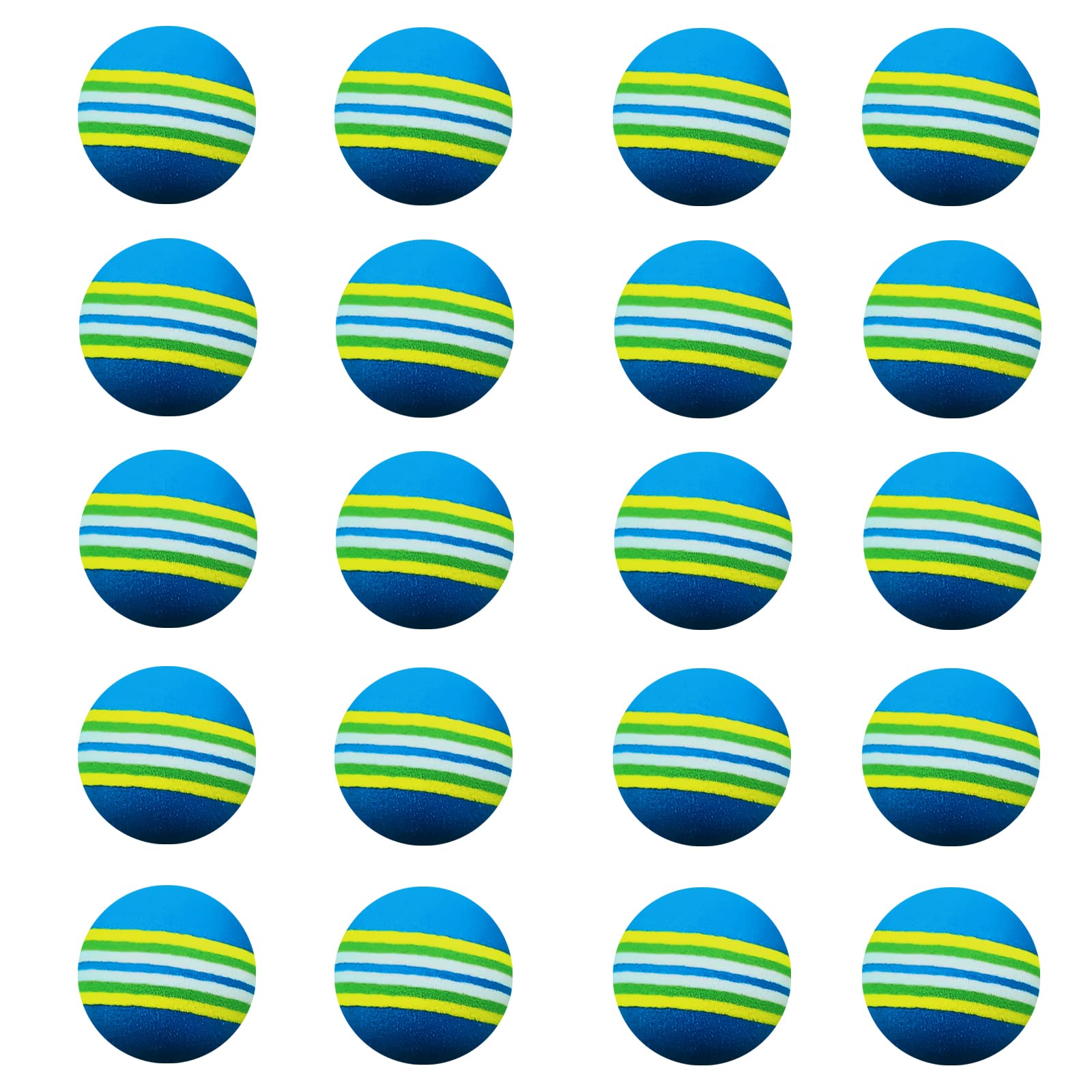 Air Golf Practice Balls Bright Multicolor Lightweight Sponge Ball 20 Pieces Golf Training Indoor and Outdoor for Backyard Hitting Mat Soft for Pets