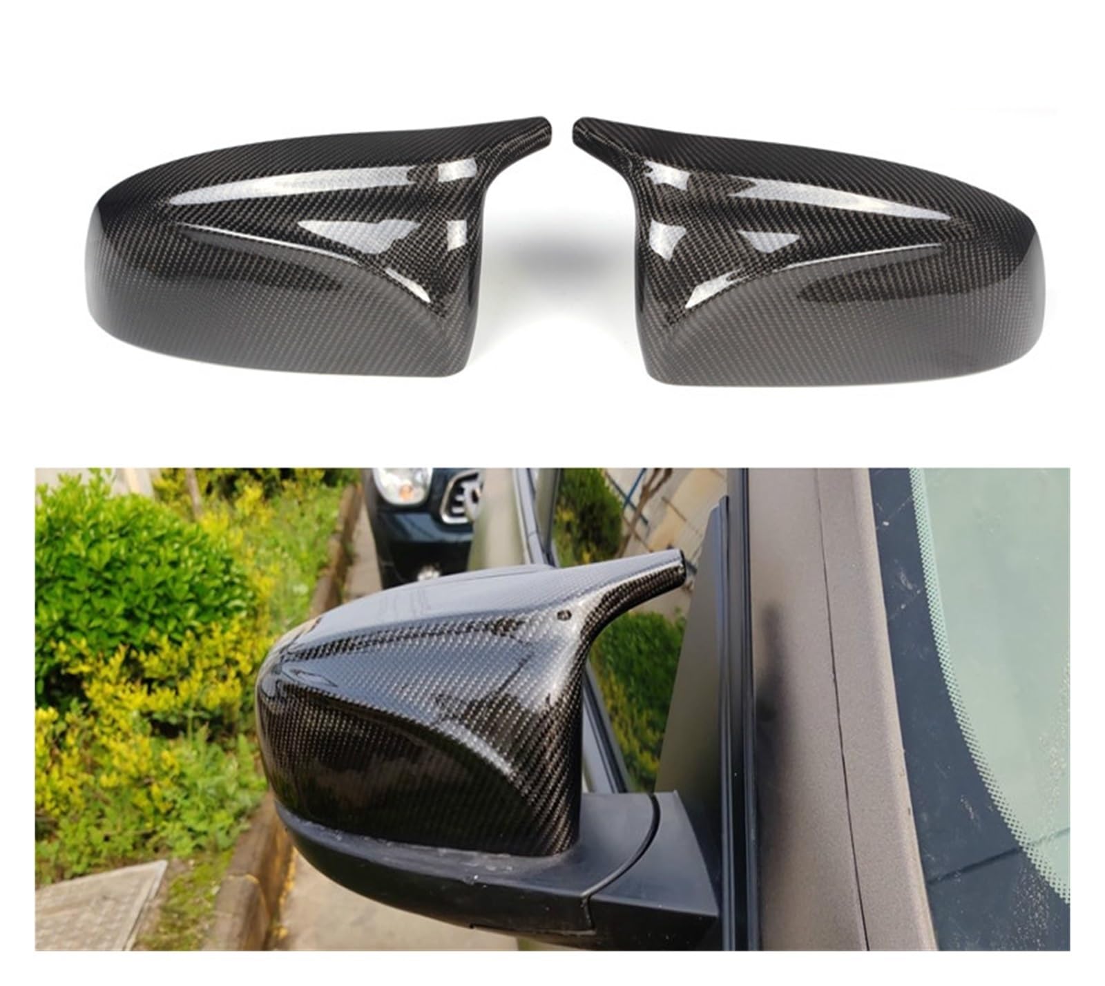 Specchietto retrovisore dell'automobile Per BMW X5 X6 E70 E71 2007-2013 Copertura specchietto retrovisore sinistro + destro portiera laterale auto Coperchio(Carbon Fiber Look)