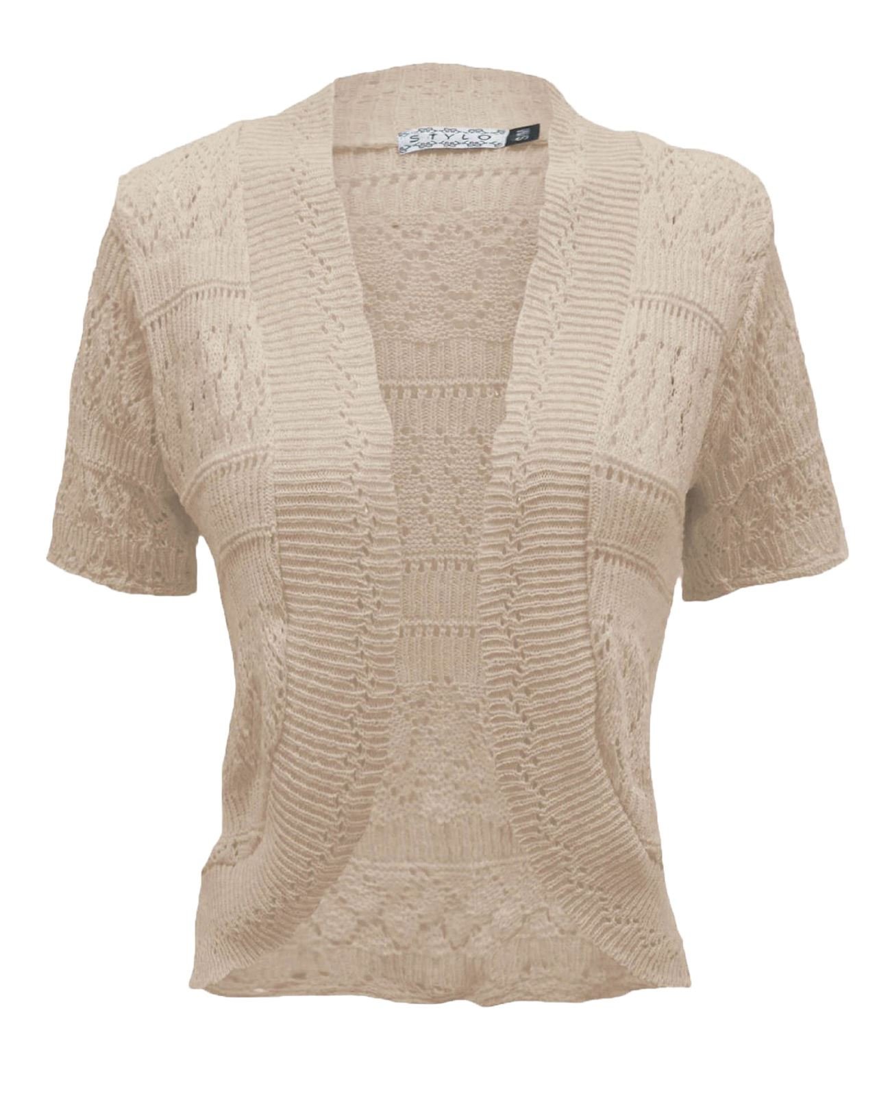 Top Vendor Women's Stone New Crochet Knitted Bolero Shrug Cardigan Cropped Dress Top 8-30[,Sm]