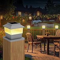 Vista 8 de Luces solares modernas para tapa de poste #1 (se adapta al poste de 4 x 4, nominal 4 x 4 y 6 x 6), 50 lúmenes con tres opciones de temperatura