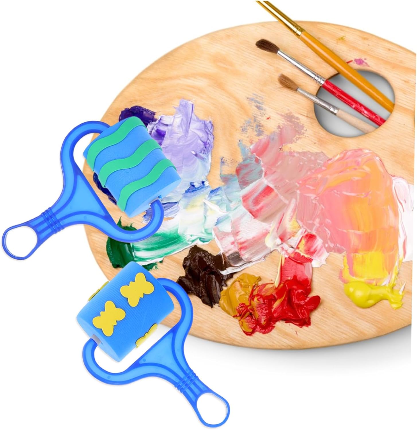 TOYANDONA Roller Seal Set 6Pcs Kids Painting Stamps DIY Drawing Tools Educational Art Rollers for Children Boys Girls Creative Craft Play