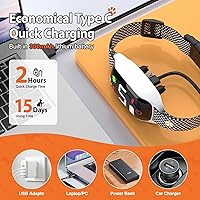 Vista 7 de Collar antiladridos recargable para perros grandes con 5 sensibilidades ajustables, collar antiladridos inteligente con pitido de vibración