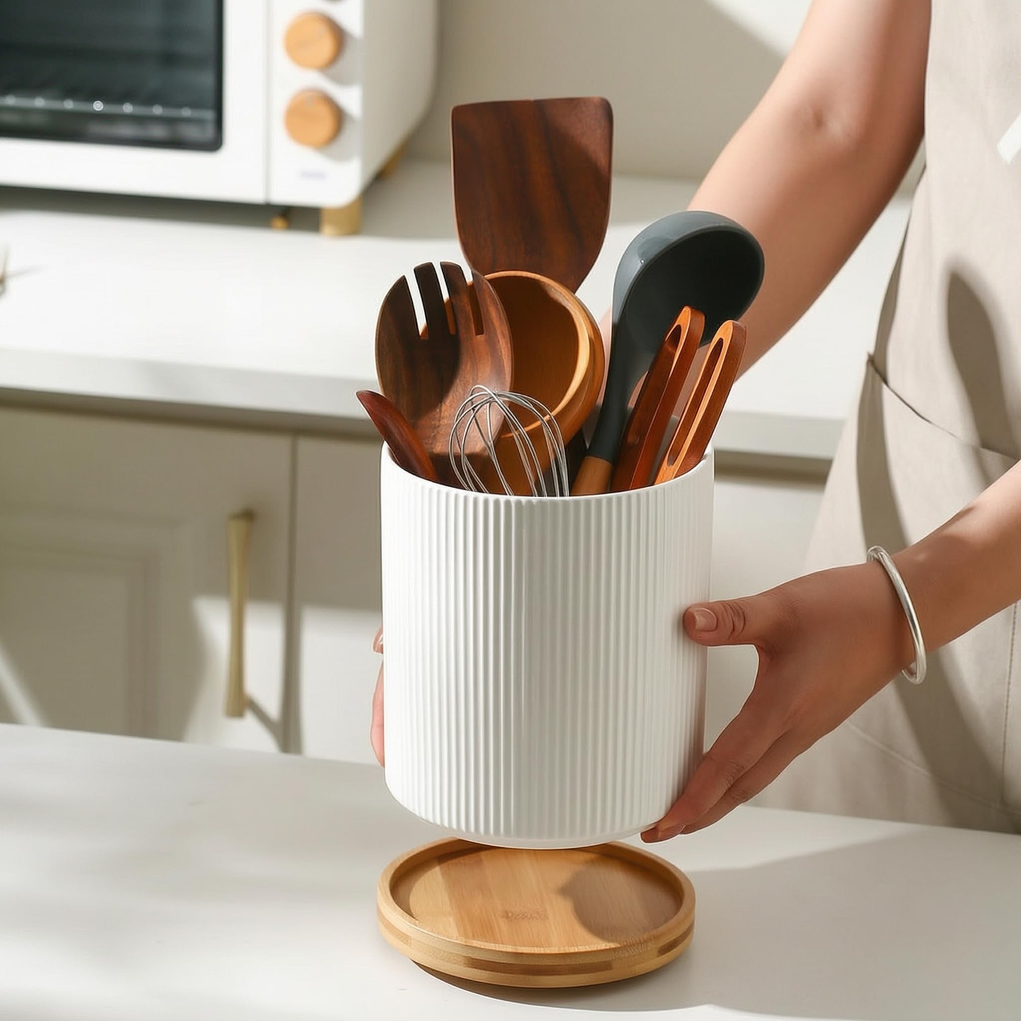 Organisateur de comptoir de cuisine, porte-baguettes avec,Noir